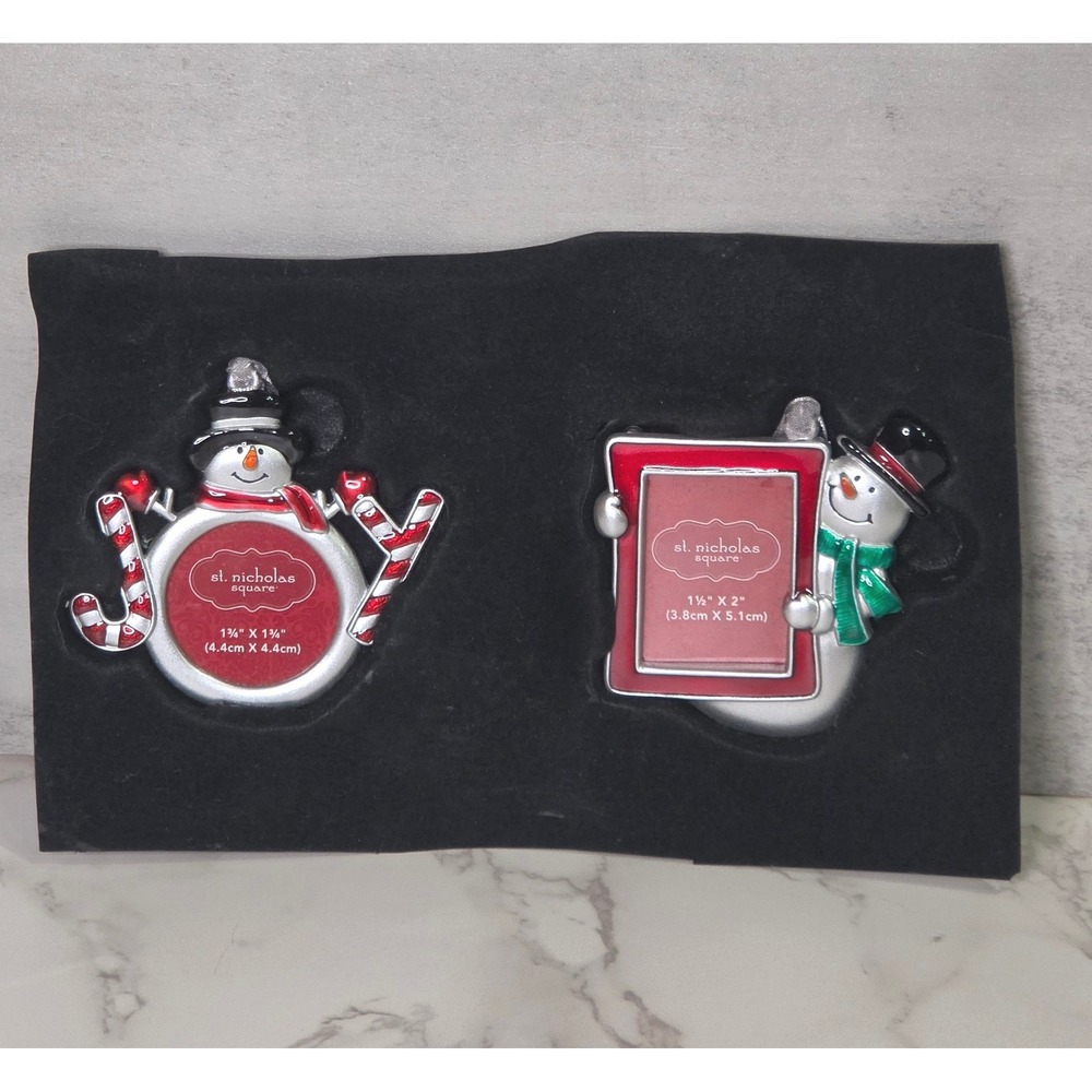 Christmas Photo Frame Ornaments Set of 2